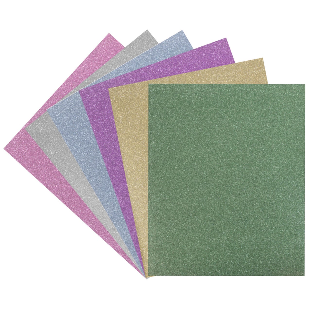 JAM Paper 2-Pocket Plastic Glitter Folders, 6ct.